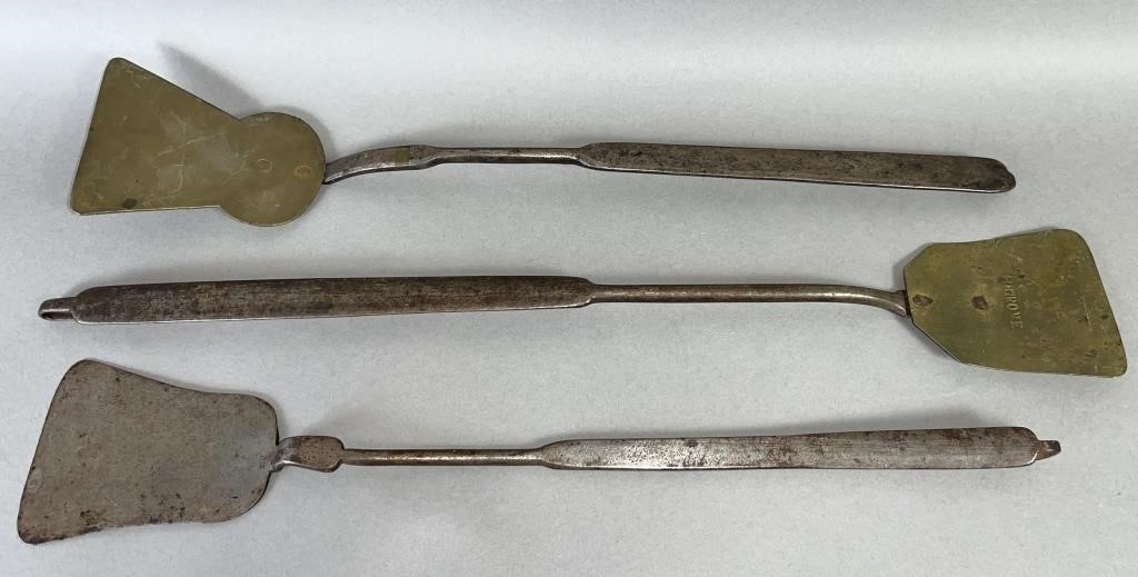 3 WROUGHT IRON HOOK HANDLE SPATULAS