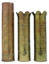 (3) WWI-ERA TRENCH ART ARTILLE