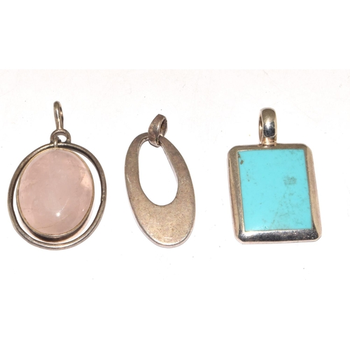 3 x 925 silver pendants 1