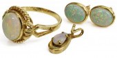 (3) YELLOW GOLD & OPAL RING, E