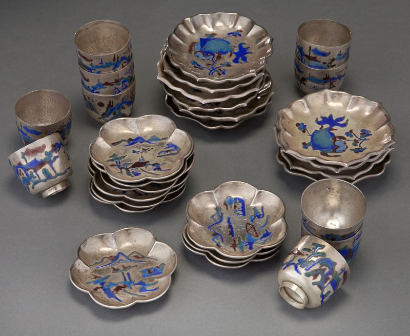 (30) Chinese enamel over silver