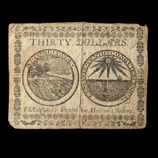 $30 CONTINENTAL CURRENCY BY HALL