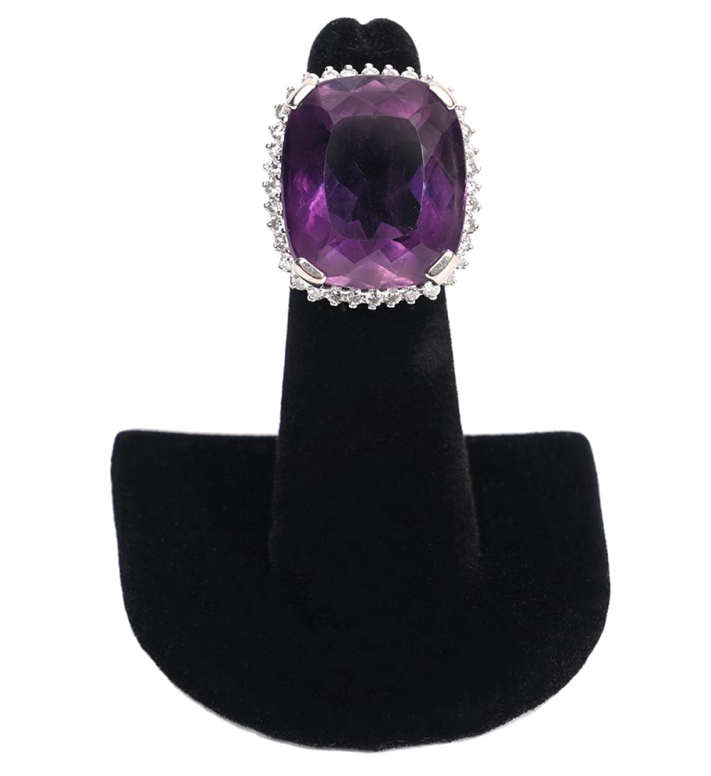 30 CT. AMETHYST, DIAMOND & 18K