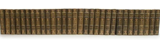 (30) LEATHER & GILT BOUND BOOKS -