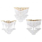 (30 PC) SET OF GILT RIM GLASSE