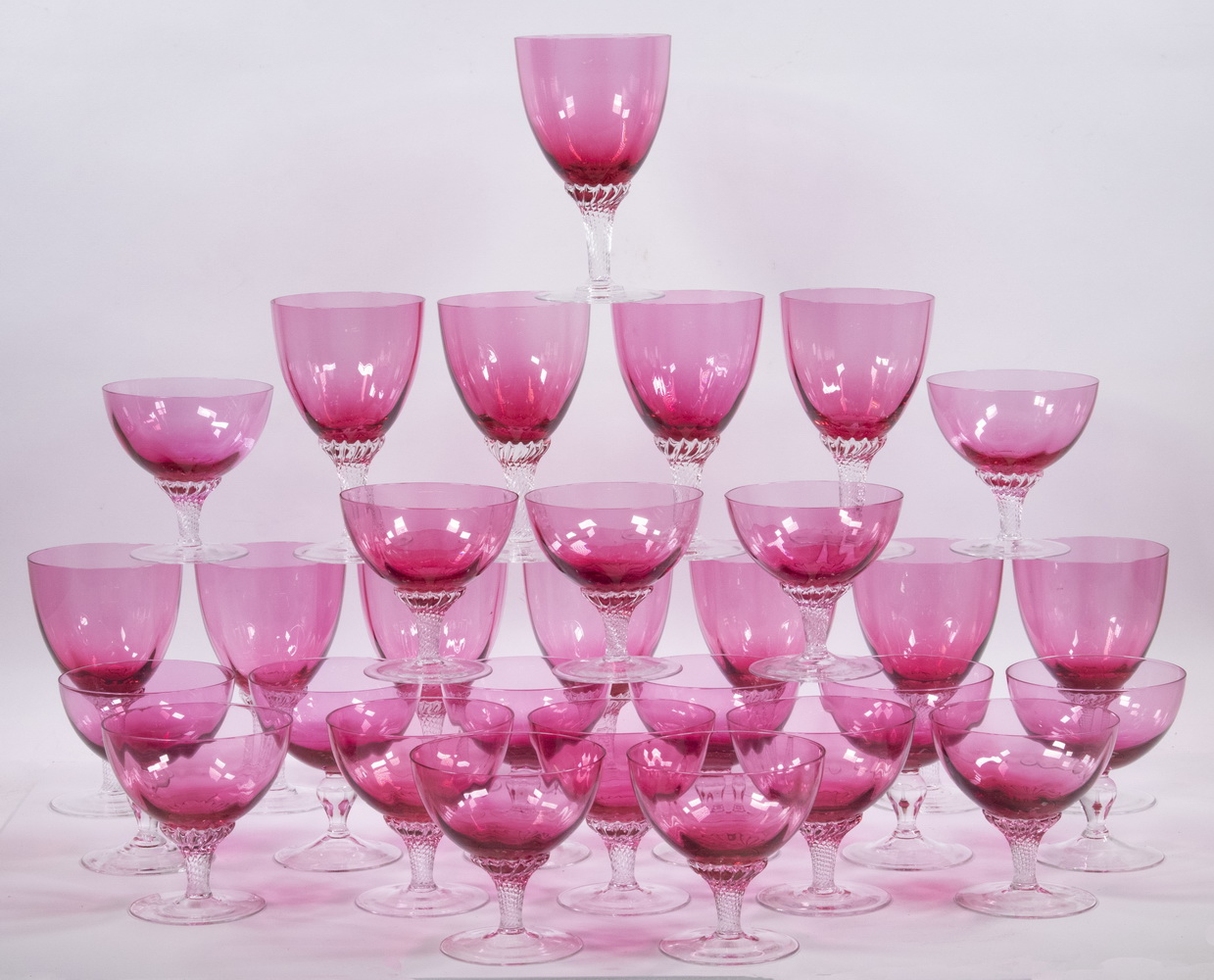 (30 PCS) CRANBERRY GLASS