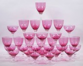 (30 PCS) CRANBERRY GLASS STEMW