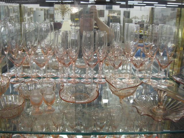 30 pcs. Pink Depression Glass