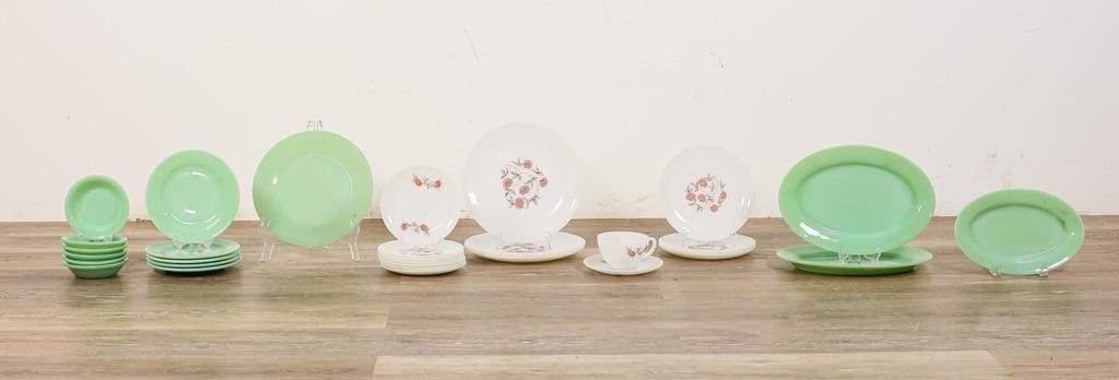 30 PIECE FIRE KING JADEITE AND MILK