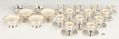 30 STERLING CUPS W/ PORCELAIN