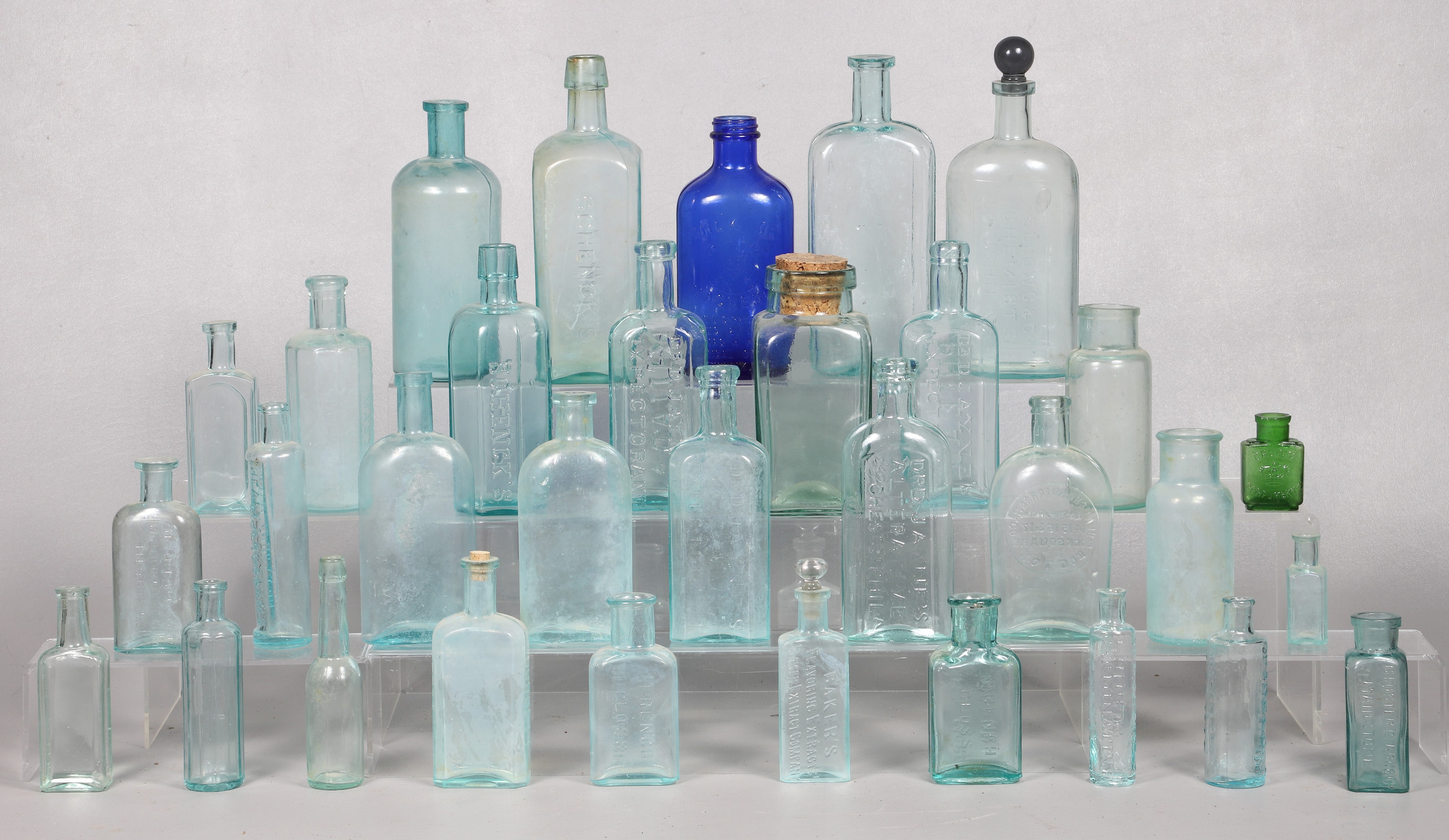 (30+) Vintage aqua, blue & green