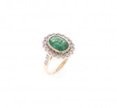 3.03CT EMERALD DIAMOND & 18K Y