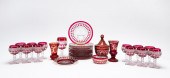 30PC RUBY-STAINED CUT-TO-CLEAR
