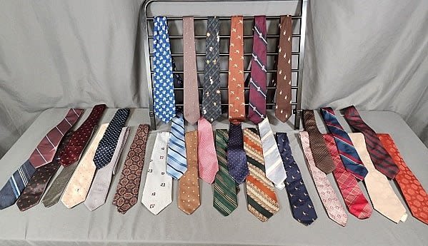 31 Vintage Men's Silk Ties, many