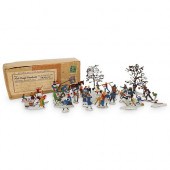 (32 PC) BOX OF PAINTED METAL M