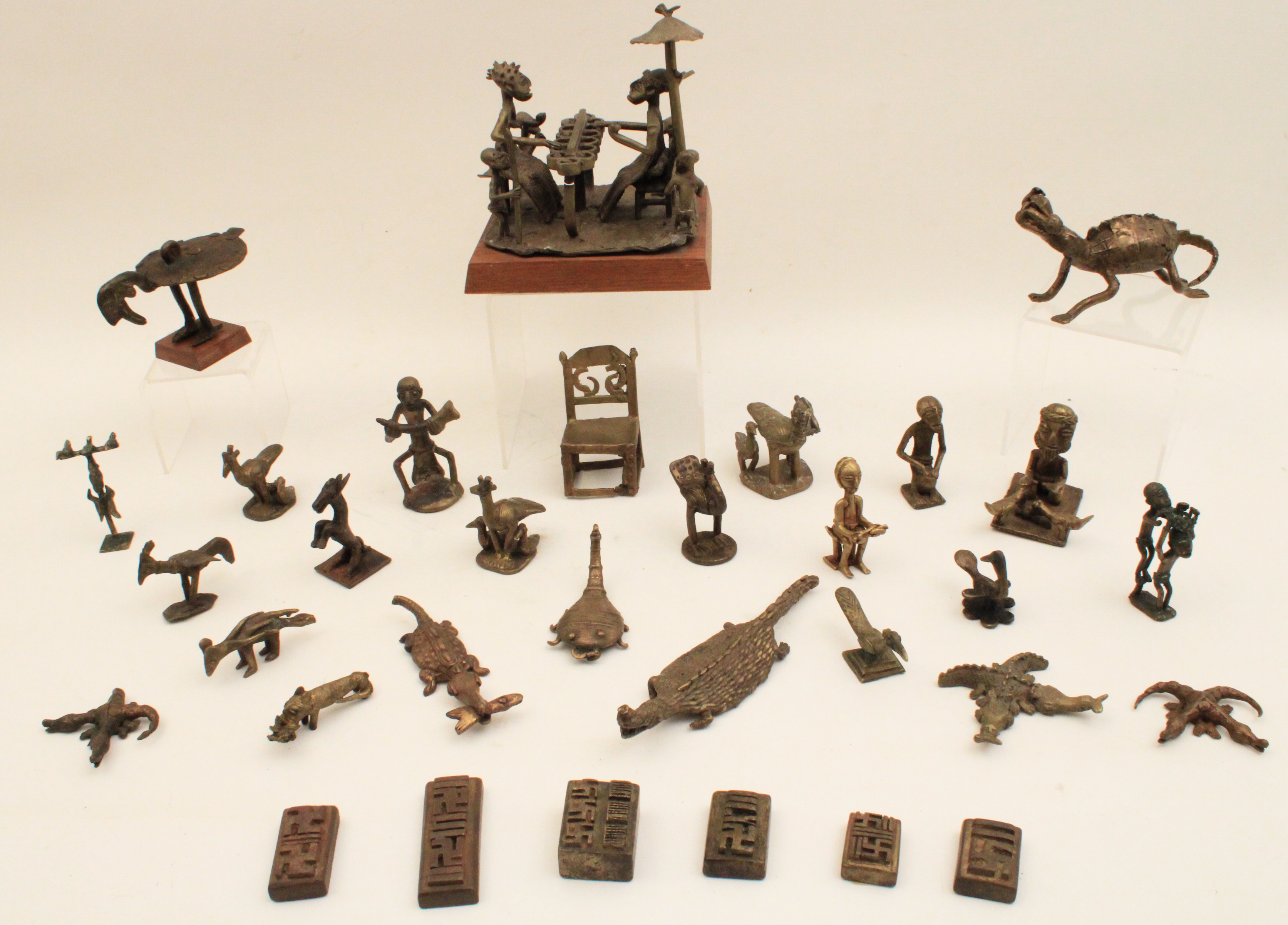 32 PC. COLLECTION OF AFRICAN BRONZE