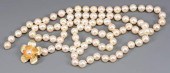 32" PEARL NECKLACE, 14K WONDER