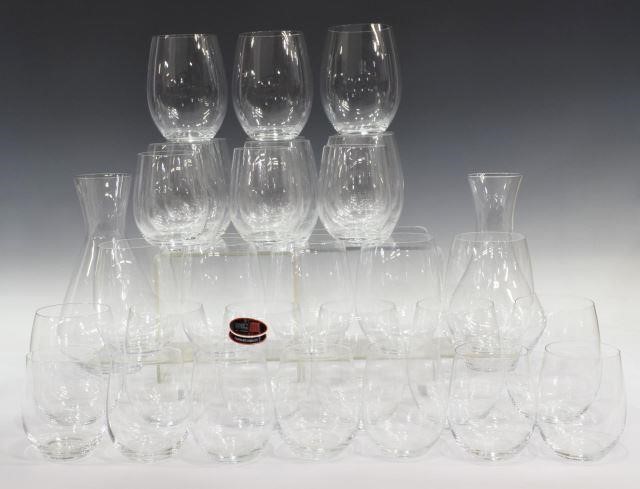 (32) RIEDEL STEMLESS WINE GLASSES &