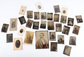 (32) Tin types and cabinet car