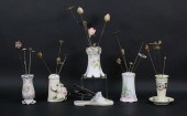 32 VINTAGE HATPINS WITH HOLDER
