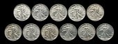 33 U.S. Walking Liberty halves
