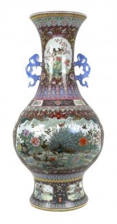 34" CHINESE FAMILLE ROSE PORCE