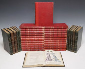 (34) FRENCH LEATHER-BOUND LIBR