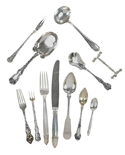 34 PIECES SILVER FLATWARE INCLUDING
