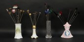 34 VINTAGE HATPINS WITH HOLDER