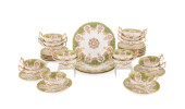 34PC CAULDON GREEN GILT PARTIA