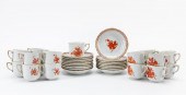 34PC HEREND RUST "CHINESE BOUQ