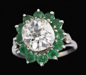 3.5 carat diamond and emerald