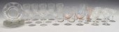 (35) ETCHED ELEGANT GLASS TABL