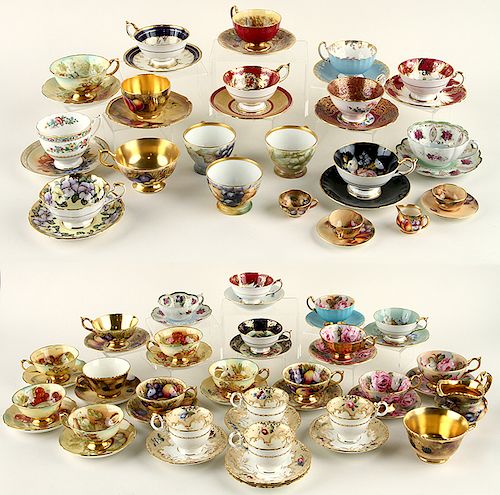 35 HAND PAINTED PORCELAIN TEA