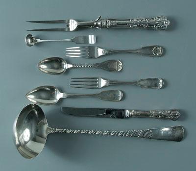 35 pieces silver flatware: 18