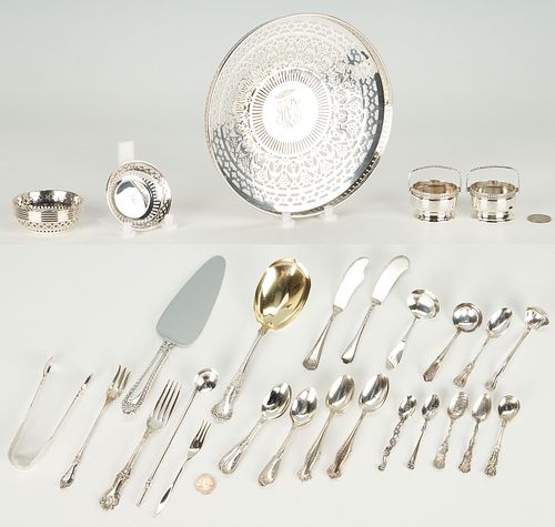 36 ASSEMBLED SILVER TABLEWARE
