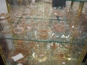 36 pcs. Pink Depression Glass