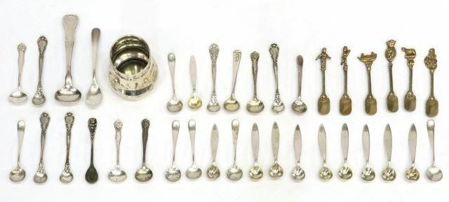 (37) 800 & 925 SILVER SALT CELLAR &