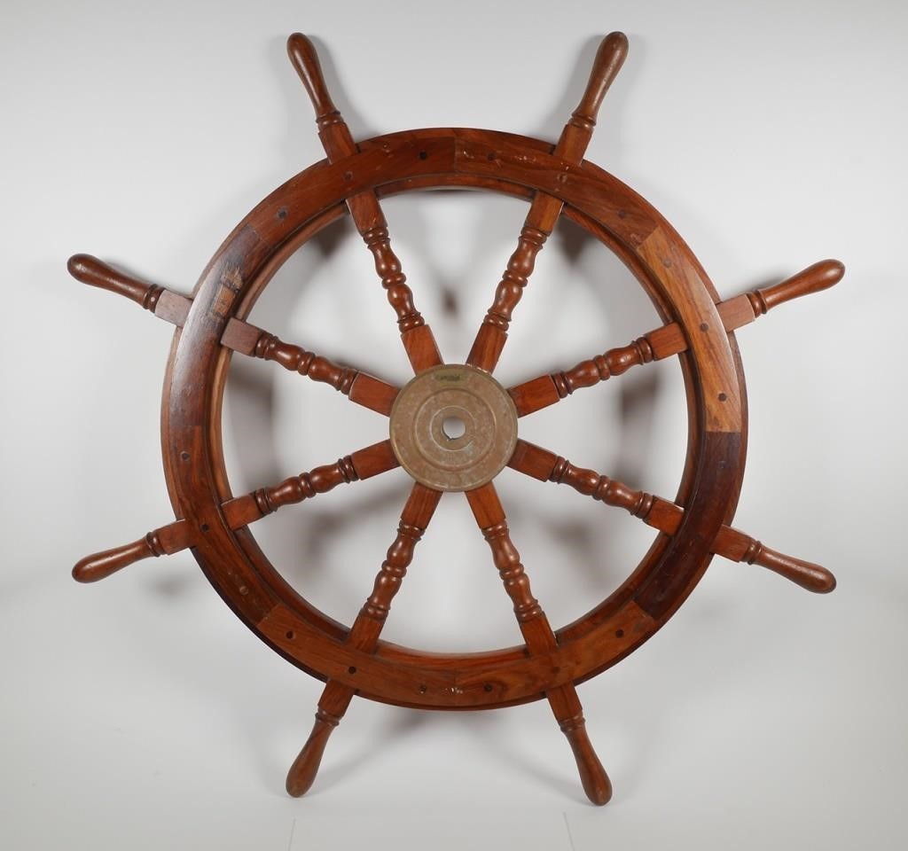 37" NAUTICAL WOOD AND BRASS