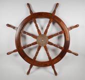 37" NAUTICAL WOOD AND BRASS SH