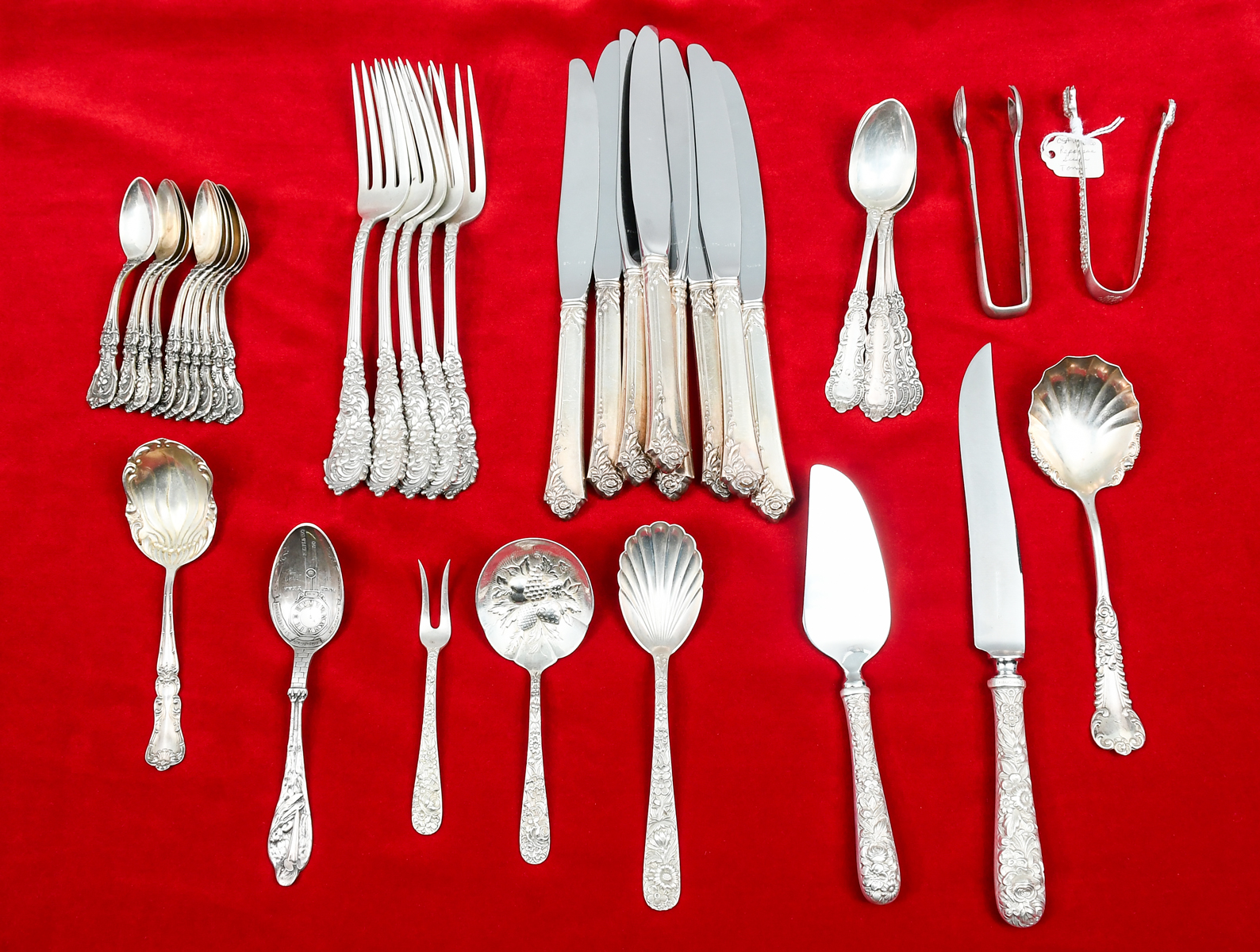37 PC. ORNATE STERLING FLATWARE