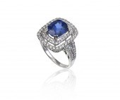 3.71 CT SAPPHIRE RING WITH DIA