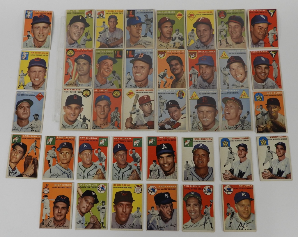 38 1954 TOPPS BASEBALL CARDS United