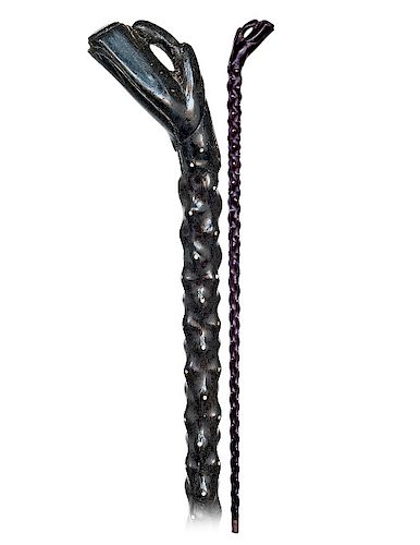 38. BLACK CORAL CANE -CA. 1890 -THE