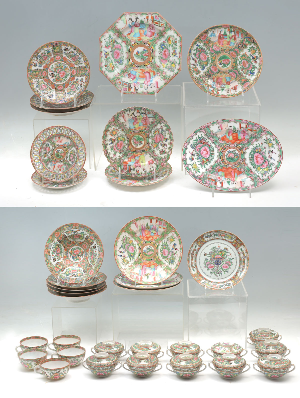 38 PC. COLLECTION OF ROSE MEDALLION