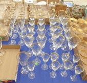 38pc Set Gold Rimmed Crystal S