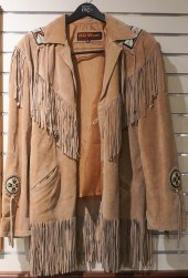 3B WEST BEADED AND FRINGED LEA