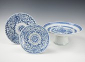 (3)CHINESE B & W PLATES & STEM