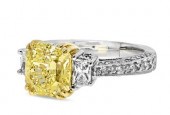 3CT DIAMOND FANCY YELLOW GIA F