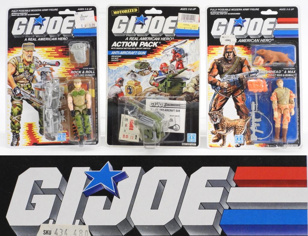 3PC 1988-90 HASBRO GI JOE ARAH MOSC
